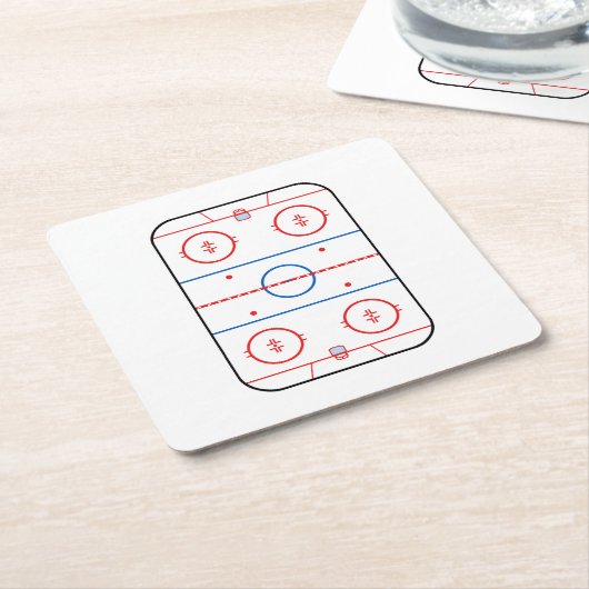 Ice Rink Diagramm Hockey Game Graphic Rechteckiger Pappuntersetzer (angewinkelt)