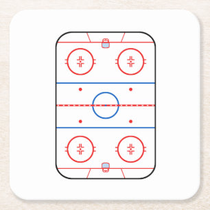 Ice Rink Diagramm Hockey Game Graphic Rechteckiger Pappuntersetzer