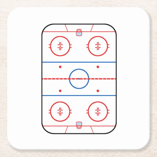 Ice Rink Diagramm Hockey Game Graphic Rechteckiger Pappuntersetzer (Vorderseite)