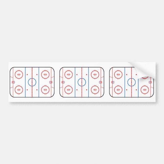 Ice Rink Diagramm Hockey Spiel Design Autoaufkleber (Vorne)