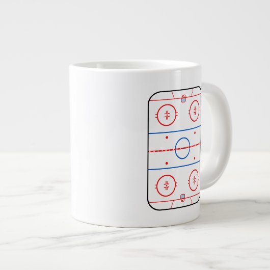Ice Rink Diagramm Hockey Spiel Design Jumbo-Tasse (Vorderseite Rechts)