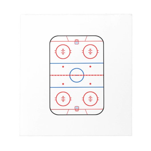 Ice Rink Diagramm Hockey Spiel Design Notizblock (Vorderseite)