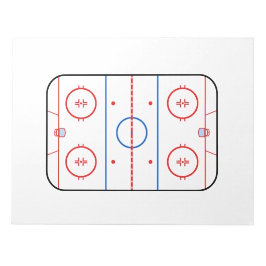 Ice Rink Diagramm Hockey Spiel Design Notizblock (Vorderseite)
