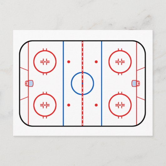Ice Rink Diagramm Hockey Spiel Design Postkarte (Vorderseite)