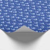 Ice Skate Blue Wrapping Paper Geschenkpapier (Ecke)