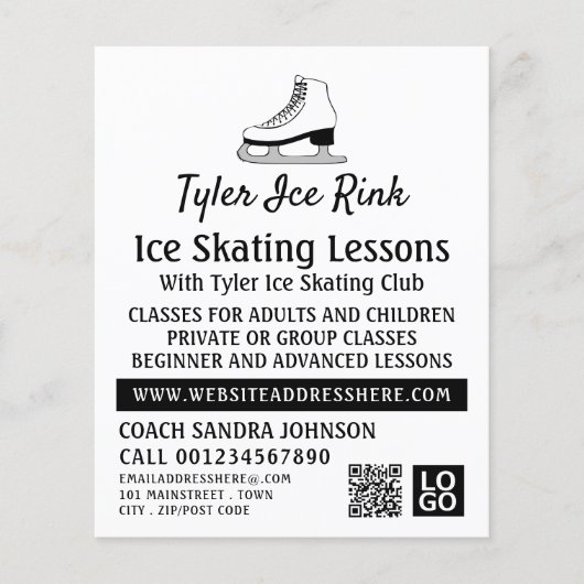 Ice-Skate-Design, Ice-Skaten-Lektion Flyer (Vorne)