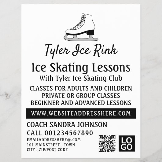 Ice-Skate-Design, Ice-Skaten-Lektion Flyer (Vorne)