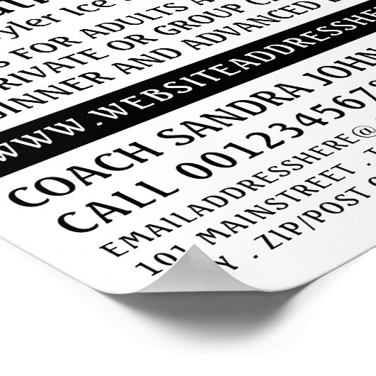 Ice-Skate-Design, Ice-Skaten-Lektion Poster (Ecke)