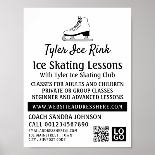 Ice-Skate-Design, Ice-Skaten-Lektion Poster (Vorne)