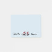 Ice Skate hellblaue Figur Skaten Post-it Klebezettel (Vorderseite)