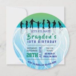 Ice Skate ICE SKATEN Geburtstagsparty Einladung