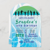 Ice Skate ICE SKATEN Geburtstagsparty Einladung (Vorne/Hinten)