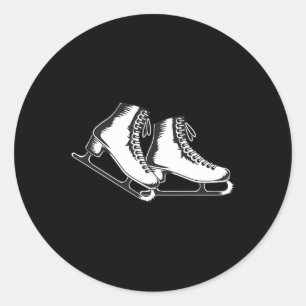 Ice Skate Illustration Stilvolle Wintersportanlage Runder Aufkleber