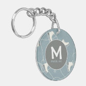 Ice Skate Muster Personalisiert Schlüsselanhänger (Vorderseite links)