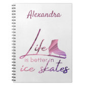 Ice Skate Notebook Leben besser Skate rosa Explosi Notizblock (Vorderseite)