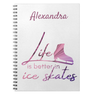 Ice Skate Notebook Leben besser Skate rosa Explosi Notizblock