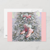 ICE-SKATE von SHARON SHARPE in PINK Postkarte (Vorne/Hinten)