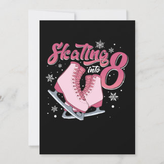 Ice Skaten 8. Geburtstagskarte 8 Jahre alt Einladung