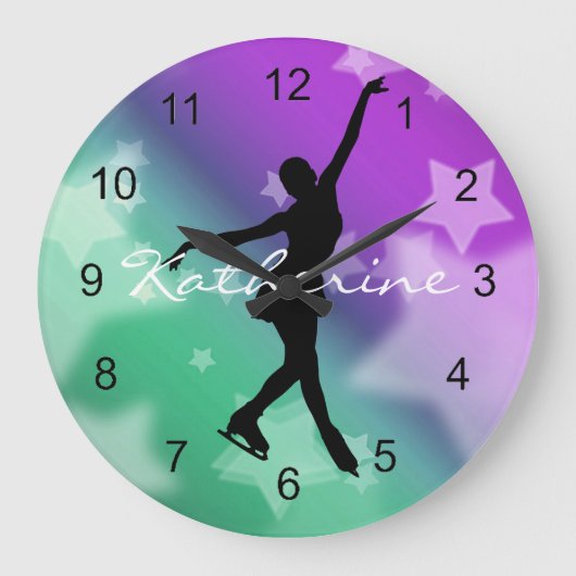 Ice Skaten Abbildung Skaten Design Wall Clock Große Wanduhr (Vorderseite)