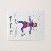 Ice Skaten Abbildung Skater Personalisiert Name Puzzle (Horizontal)