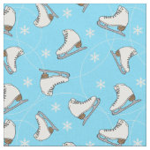 Ice Skaten Abbildung Skater Winter Blue Gemustert Stoff (Nahaufnahme)