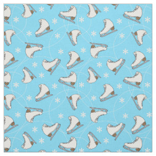 Ice Skaten Abbildung Skater Winter Blue Gemustert Stoff
