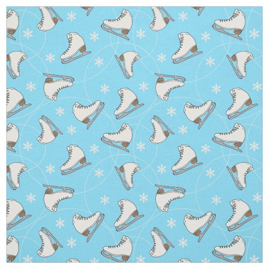 Ice Skaten Abbildung Skater Winter Blue Gemustert Stoff (Muster)