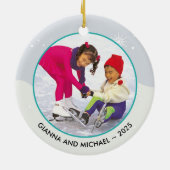 Ice-Skaten-benutzerdefinierbares Foto Keramik Ornament (Hinten)