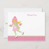 Ice Skaten Birthday Dankeschön Hinweise Dankeskarte (Vorderseite)