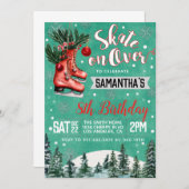 Ice Skaten Birthday Einladung (Vorne/Hinten)