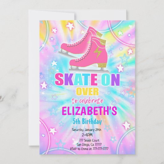 Ice Skaten Birthday Einladung (Vorderseite)