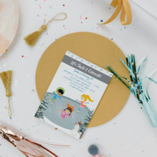 Ice Skaten Birthday Einladung