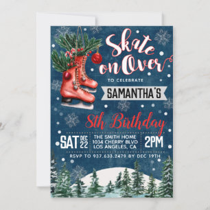 Ice Skaten Birthday Einladung