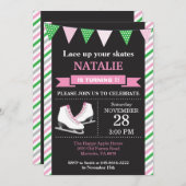 Ice Skaten Birthday Einladung 1. Geburtstag Party (Vorne/Hinten)
