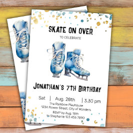 Ice Skaten Birthday Einladung, Ice-Skaten-Party Einladung