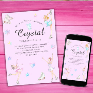 Ice Skaten Birthday Einladung, Ice-Skaten-Party Einladung