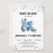 Ice Skaten Birthday Einladung, Ice-Skaten-Party Einladung (Vorderseite)