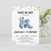 Ice Skaten Birthday Einladung, Ice-Skaten-Party Einladung (Stehend Vorderseite)