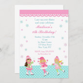 Ice Skaten Birthday Einladungen (Vorne/Hinten)