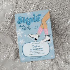 Ice Skaten Birthday Invite Winter Skate Party Einladung