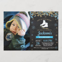 Ice Skaten Birthday Party Blue Skate Foto