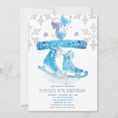 Ice Skaten Birthday Party Einladung (Vorderseite)