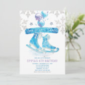 Ice Skaten Birthday Party Einladung (Stehend Vorderseite)