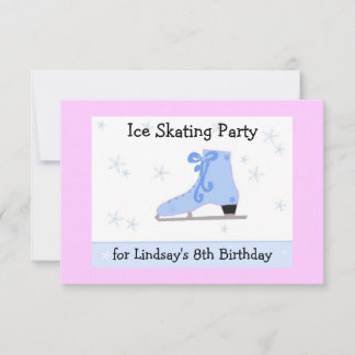 Ice Skaten Birthday Party Einladung