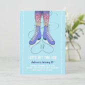 Ice Skaten Birthday Party Einladung (Stehend Vorderseite)