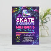 Ice Skaten Birthday Party Einladung für Mädchen (Stehend Vorderseite)