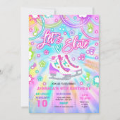 Ice Skaten Birthday Party Gefärbte Krawatte Glow S Einladung (Vorderseite)