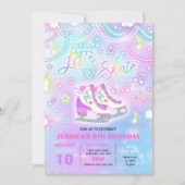 Ice Skaten Birthday Party Gefärbte Krawatte Glow S Einladung (Vorderseite)