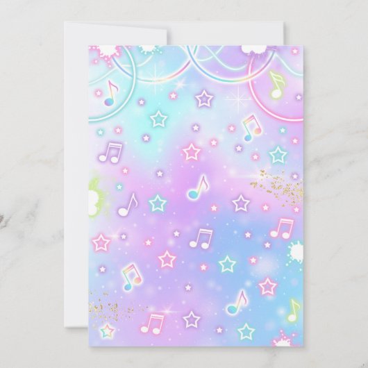 Ice Skaten Birthday Party Gefärbte Krawatte Glow S Einladung (Rückseite)