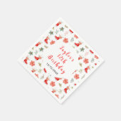 Ice Skaten Birthday Party Red Serviette (Ecke)